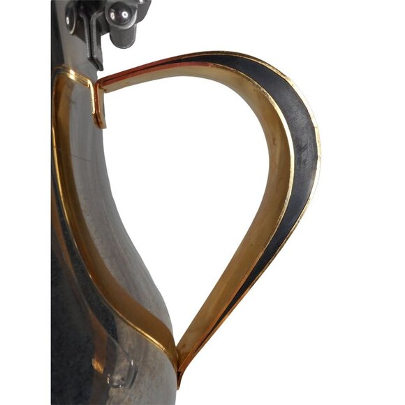 CulinArt Stainless Steel Coffee Tea Pot  Server Pitcher w glass gold accent cups - Picture 9 of 11